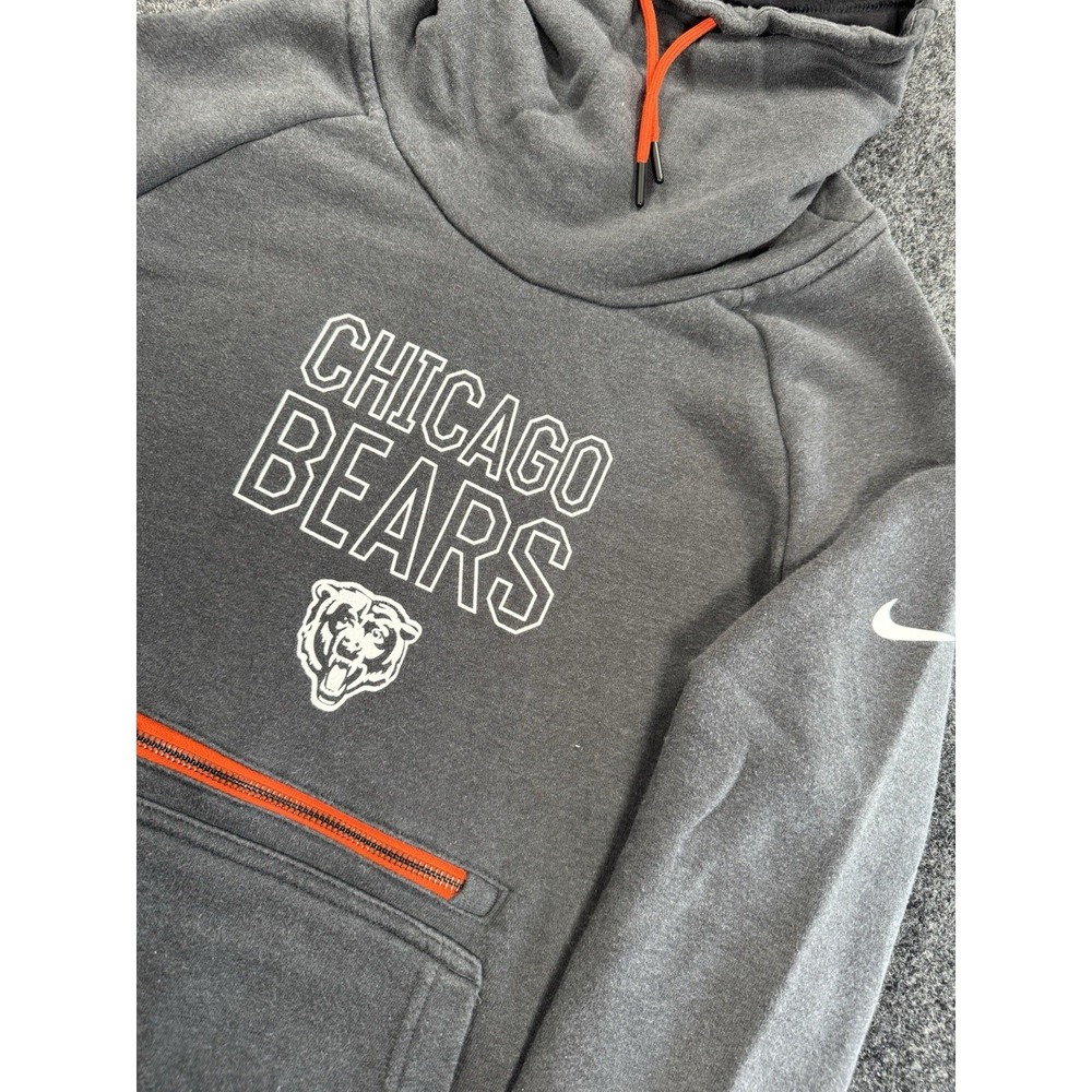 Nike Chicago Bears Hoodie Gray NFL Pullover Funnel Neck‎ Small